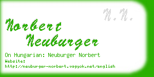 norbert neuburger business card